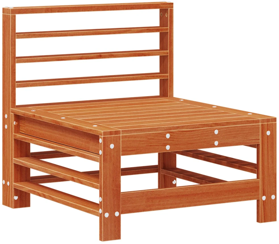 Sodo vidurinė sofa Tvirtas pušies medis Vaško Ruda