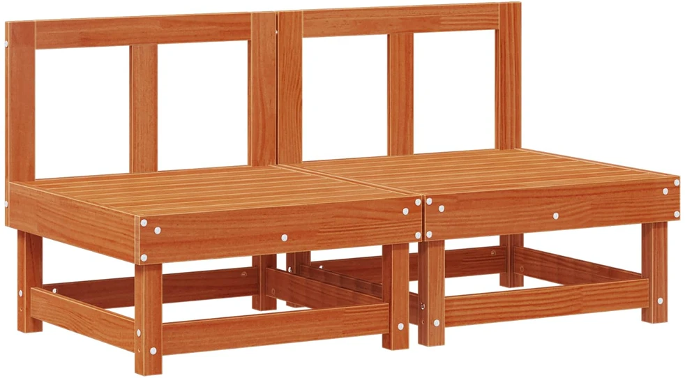 Sodo vidurinė sofa Tvirtas pušies medis Vaško Ruda