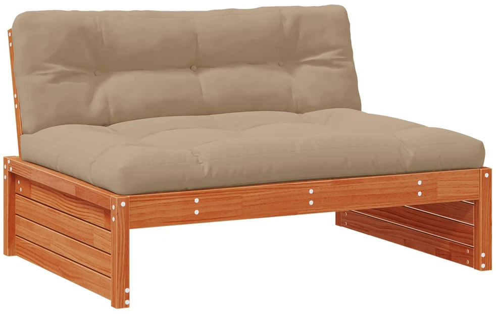 Sodo vidurinė sofa Tvirtas pušies medis Vaško Ruda