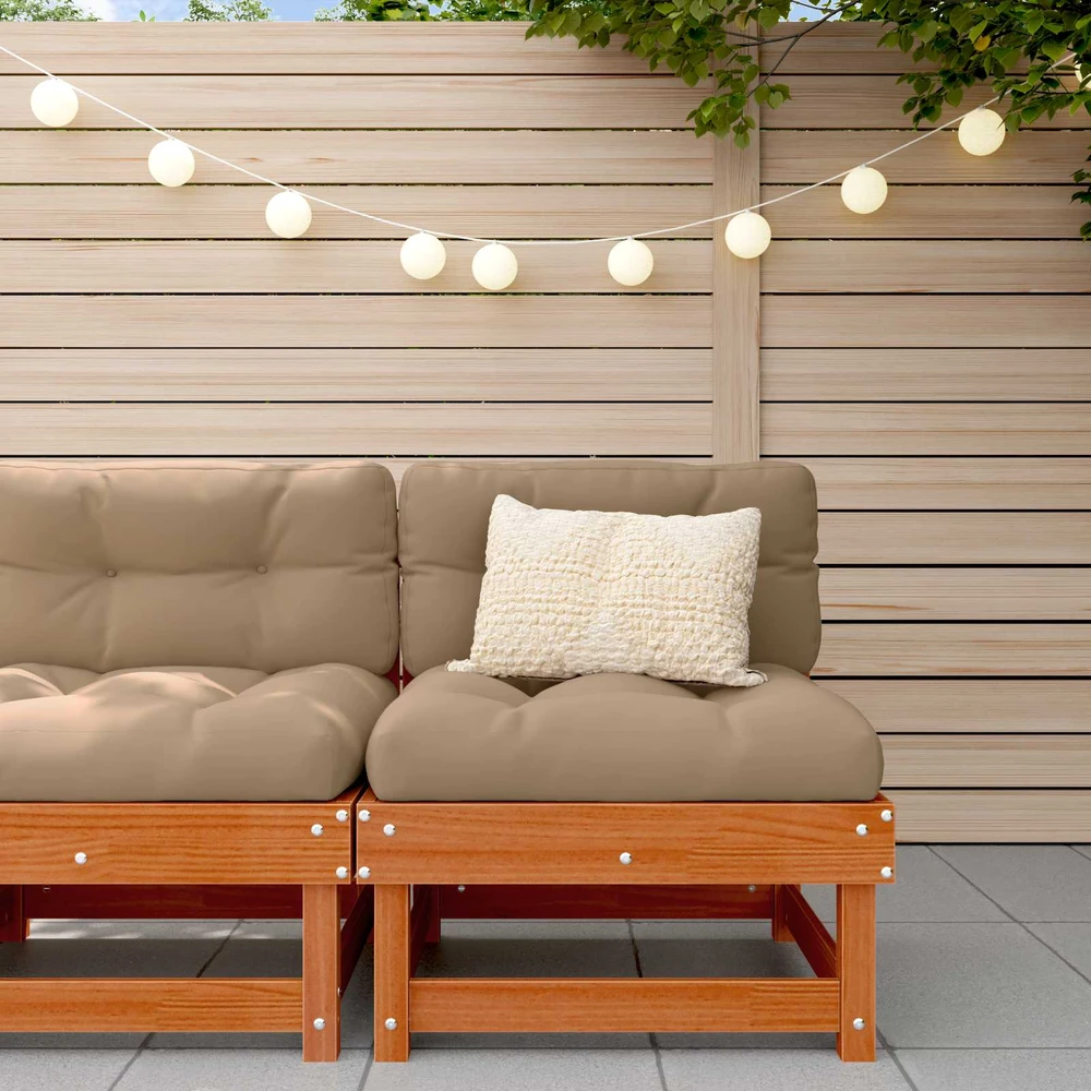 Sodo vidurinė sofa Tvirtas pušies medis Vaško Ruda