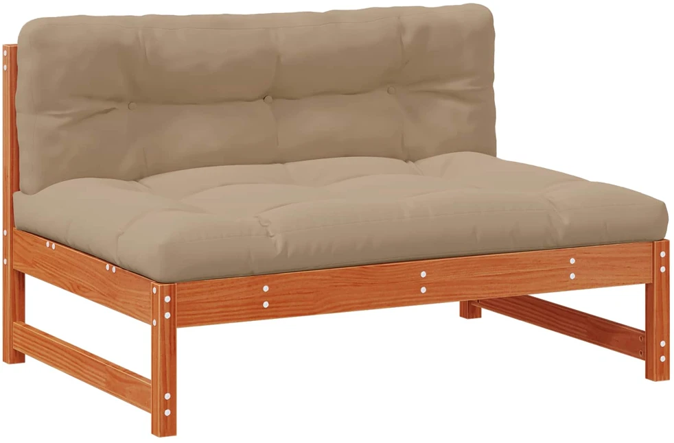 Sodo vidurinė sofa Tvirtas pušies medis Vaško Ruda
