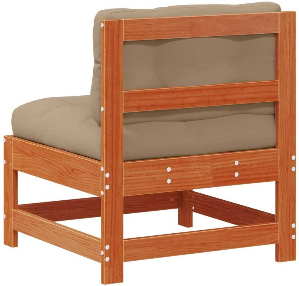 Sodo vidurinė sofa Pušies medienos masyvas Vaško ruda