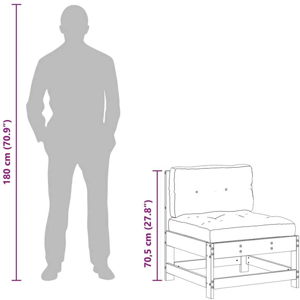 Sodo vidurinė sofa Pušies medienos masyvas Vaško ruda