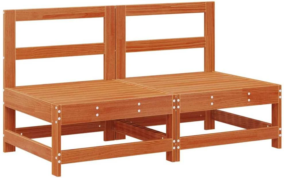 Sodo vidurinė sofa Tvirtas pušies medis Vaško Ruda