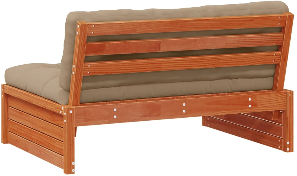 Sodo vidurinė sofa Tvirtas pušies medis Vaško Ruda