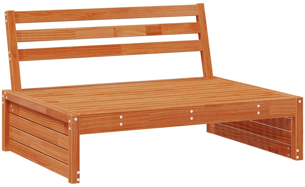 Sodo vidurinė sofa Tvirtas pušies medis Vaško Ruda