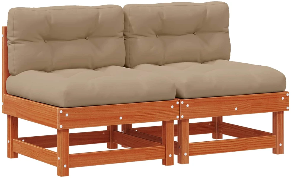 Sodo vidurinė sofa Tvirtas pušies medis Vaško Ruda
