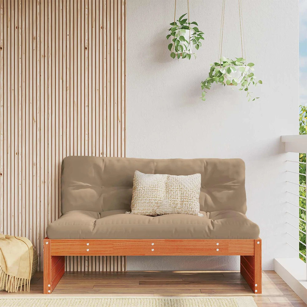 Sodo vidurinė sofa Tvirtas pušies medis Vaško Ruda