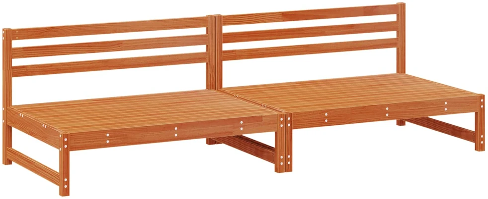 Sodo vidurinė sofa Tvirtas pušies medis Vaško Ruda