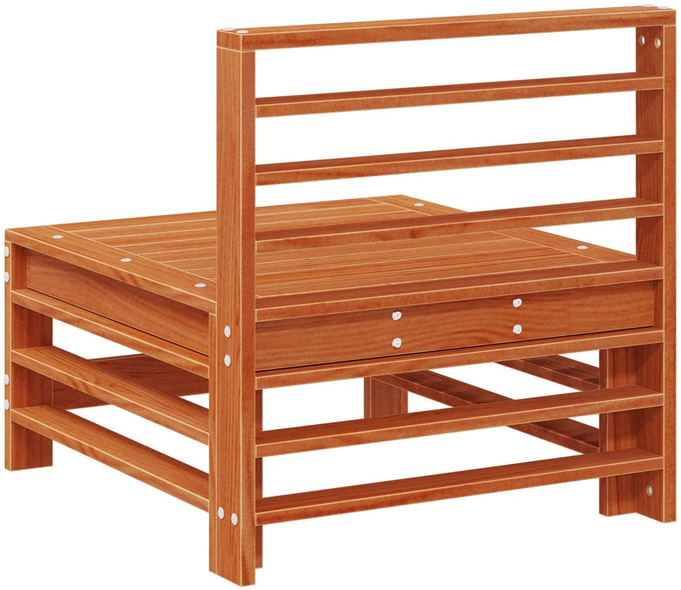 Sodo vidurinė sofa Tvirtas pušies medis Vaško Rudos Pušies