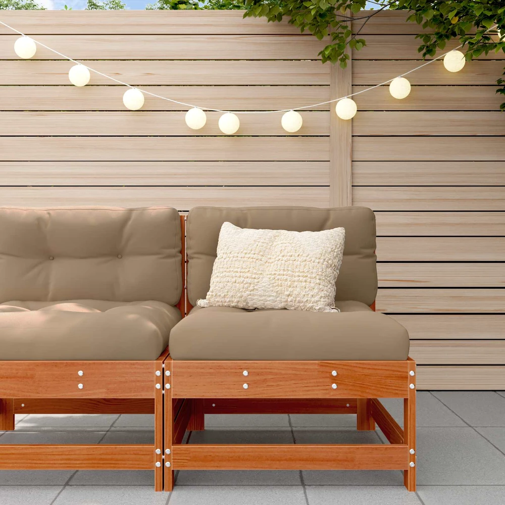 Sodo vidurinė sofa Tvirtas pušies medis Vaško Ruda
