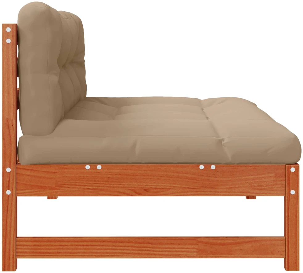 Sodo vidurinė sofa Tvirtas pušies medis Vaško Ruda