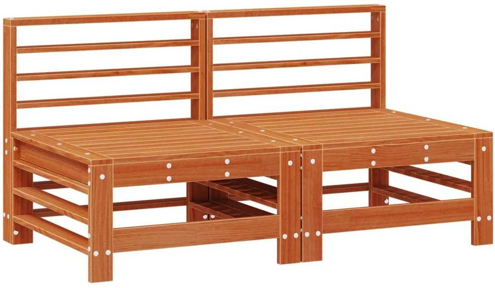 Sodo vidurinė sofa Tvirtas pušies medis Vaško Ruda