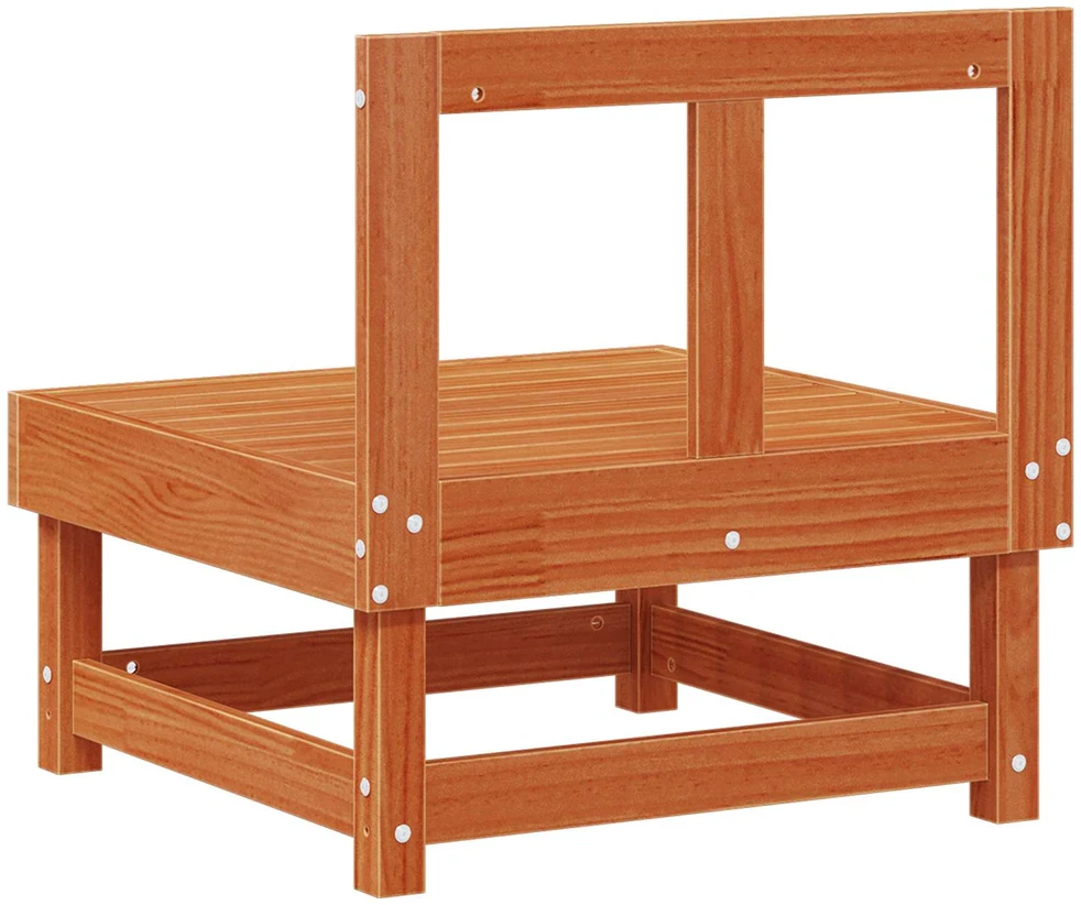 Sodo vidurinė sofa Tvirtas pušies medis Vaško Ruda