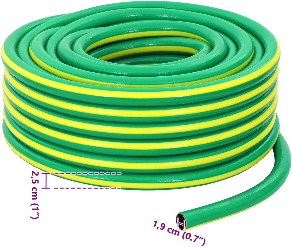 Sodo žarna 5 sluoksnių Žalia ir geltona 3/4'' 100 m PVC