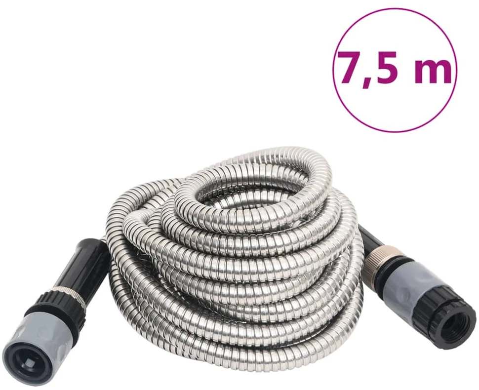 Sodo žarna su purškimo antgaliu, sidabrinė, 0,6", 7,5m, plienas