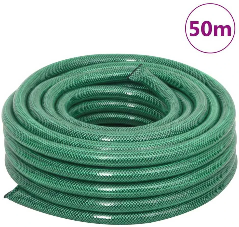 Sodo žarna su tvirtinimo detalėmis, žalia, 0,75", 50m, PVC