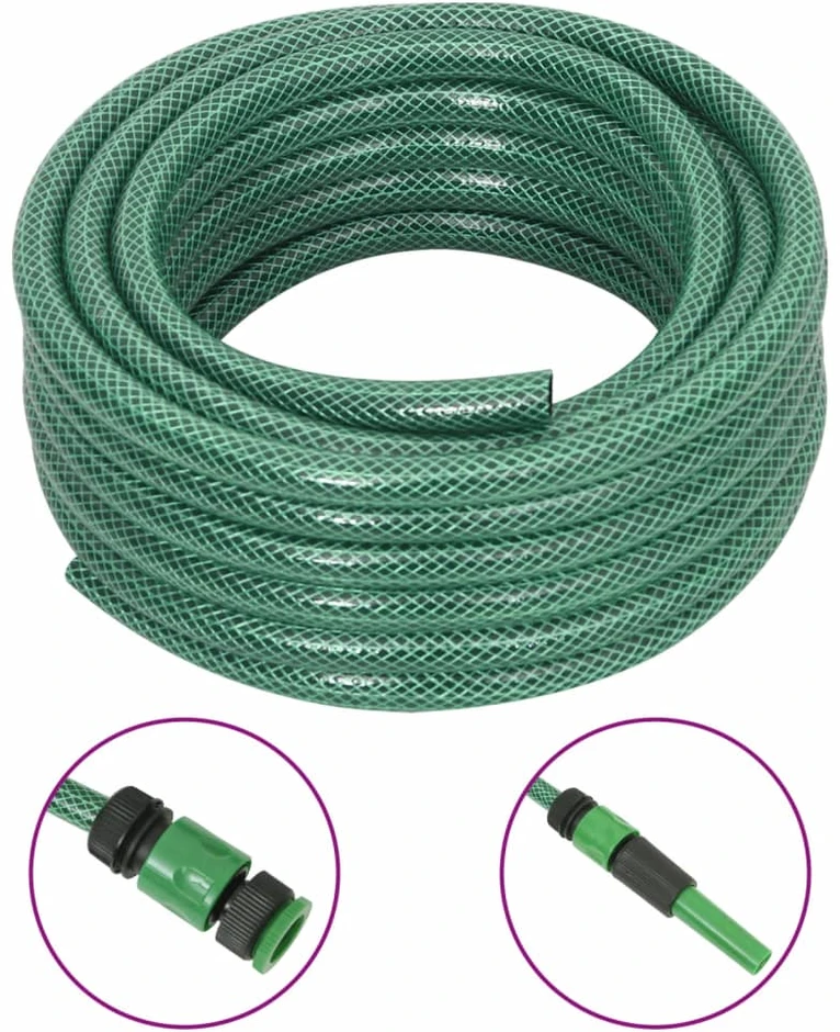 Sodo žarna su tvirtinimo detalėmis, žalia, 0,5", 30m, PVC