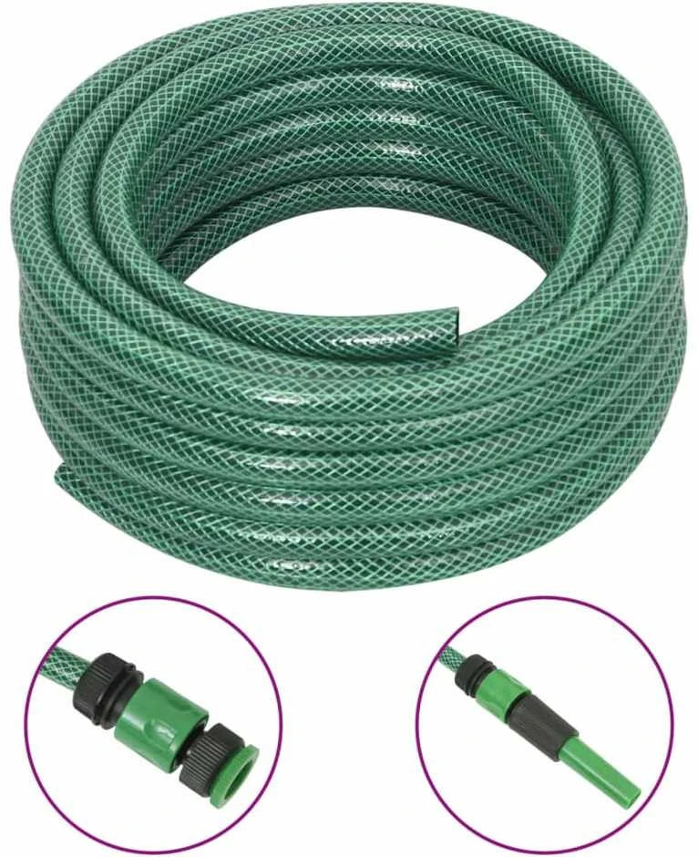 Sodo žarna su tvirtinimo detalėmis, žalia, 0,5", 30m, PVC