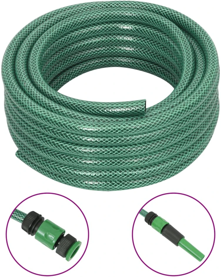 Sodo žarna su tvirtinimo detalėmis, žalia, 0,5", 10m, PVC
