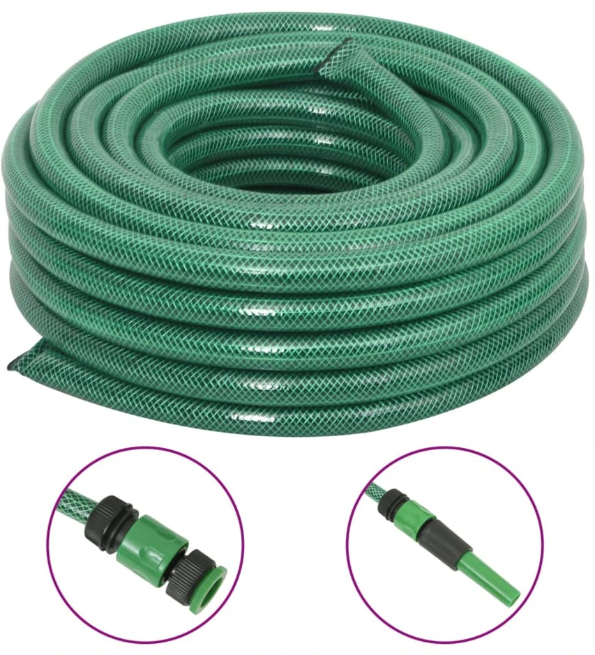 Sodo žarna su tvirtinimo detalėmis, žalia, 0,75", 20m, PVC