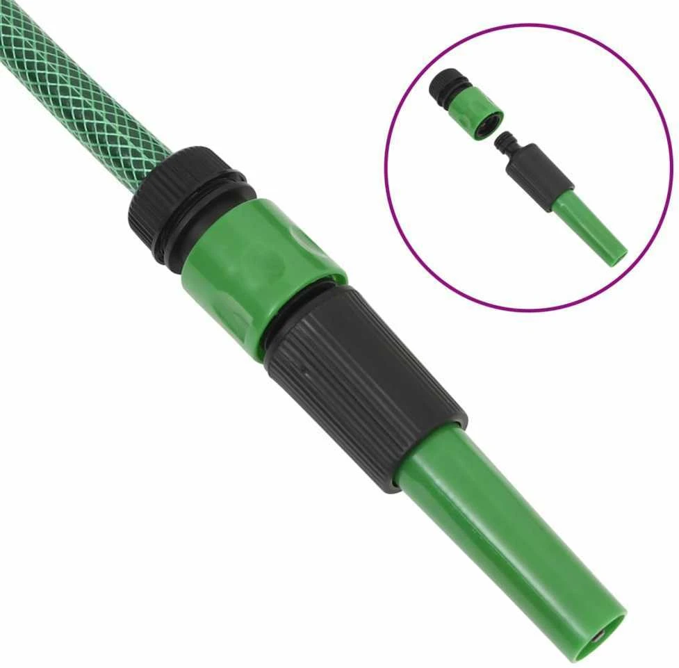 Sodo žarna su tvirtinimo detalėmis, žalia, 0,75", 20m, PVC