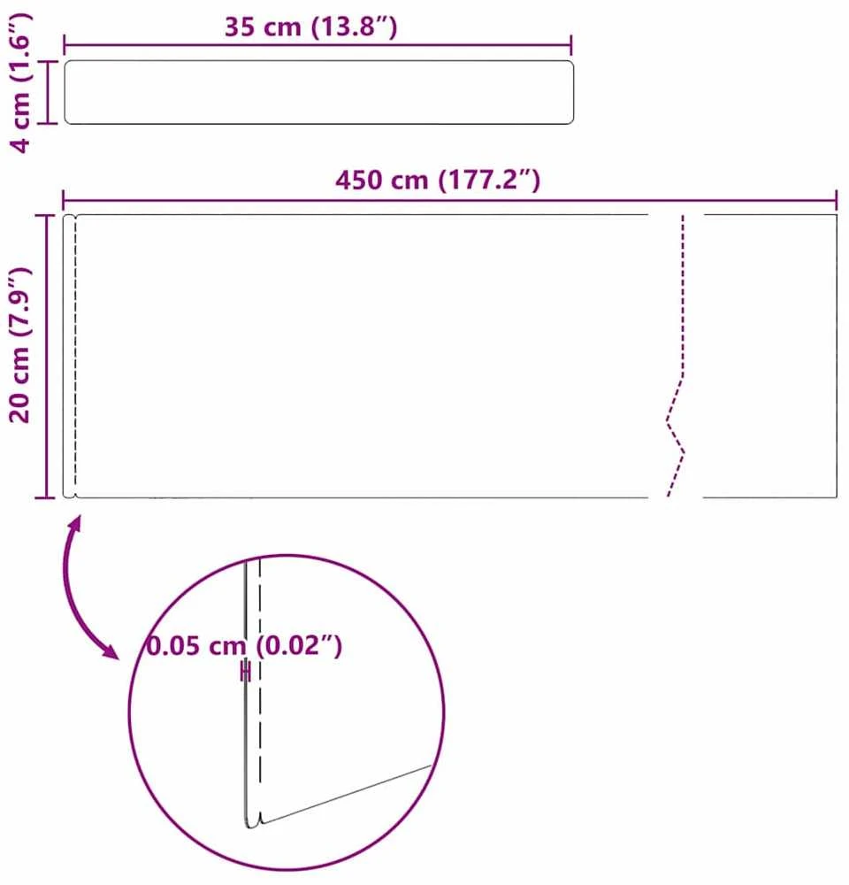 Vejo kraštas 4 vnt. 450 x 20 cm Nerūdijantis Plienas Sidabro
