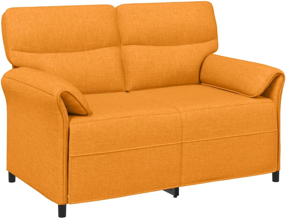 Dvitaškė sofa 2 vietos Tamsiai geltona 138 x 83 x 95 cm Audinys