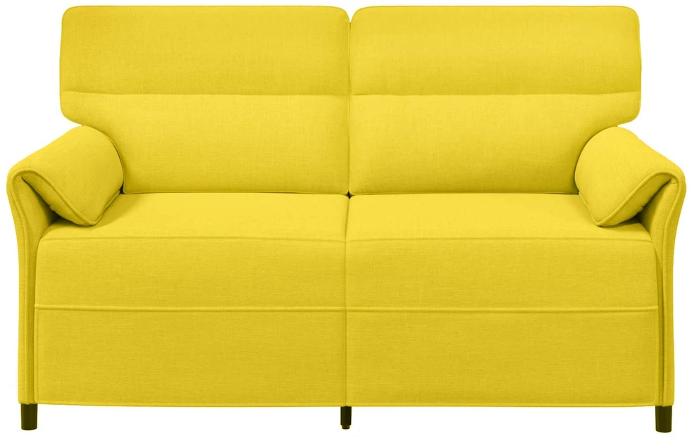 Dvitaškė sofa 2 vietos Šviesi geltona 158 x 83 x 95 cm Audinys