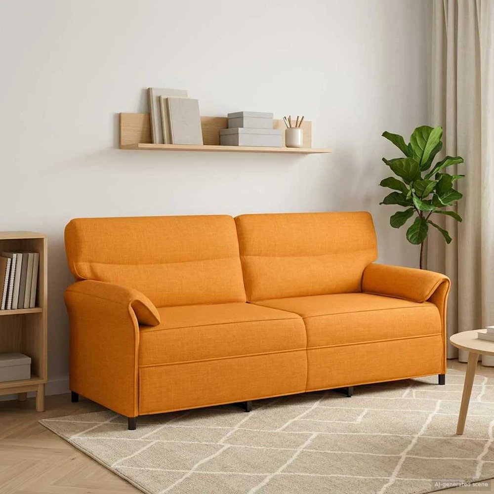 3-Vietis Sofa 3 vietos Tamsiai geltona 198 x 83 x 95 cm Audinys