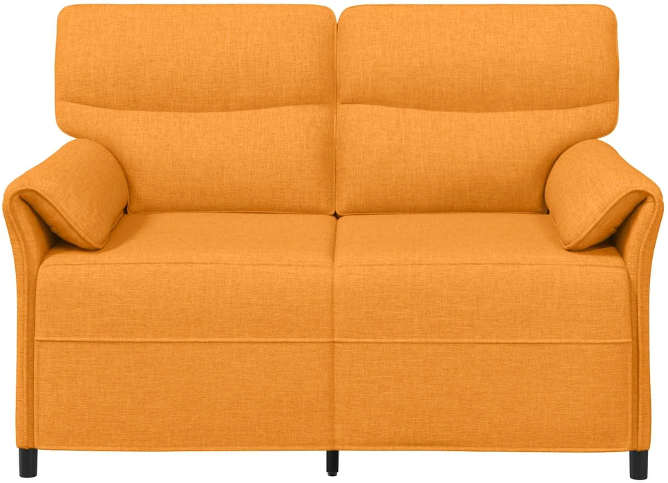 Dvitaškė sofa 2 vietos Tamsiai geltona 138 x 83 x 95 cm Audinys
