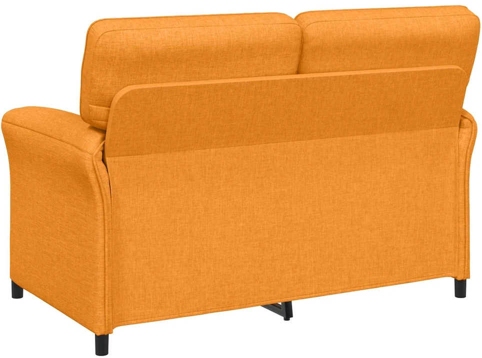 Dvitaškė sofa 2 vietos Tamsiai geltona 138 x 83 x 95 cm Audinys