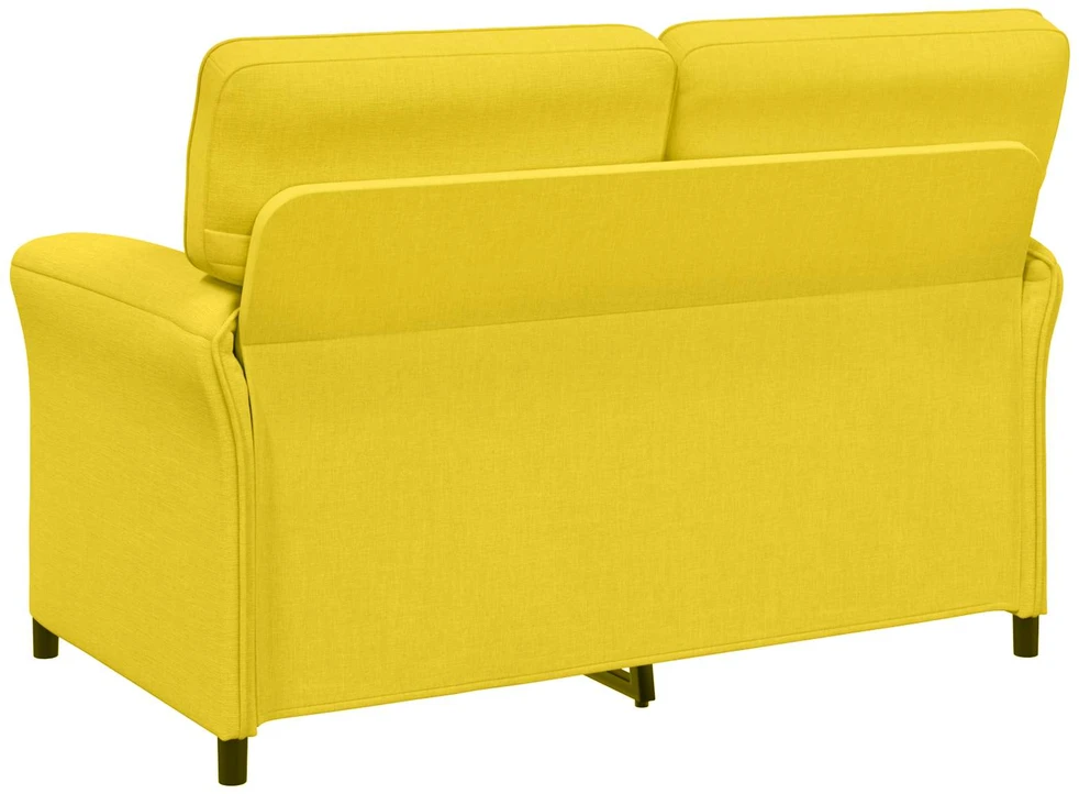 Dvitaškė sofa 2 vietos Šviesi geltona 138 x 83 x 95 cm Audinys