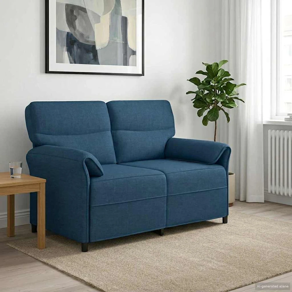 Dvitaškė sofa 2 vietos Mėlyna 138 x 83 x 95 cm Audinys