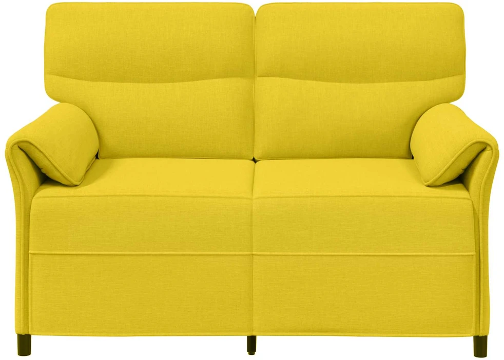 Dvitaškė sofa 2 vietos Šviesi geltona 138 x 83 x 95 cm Audinys