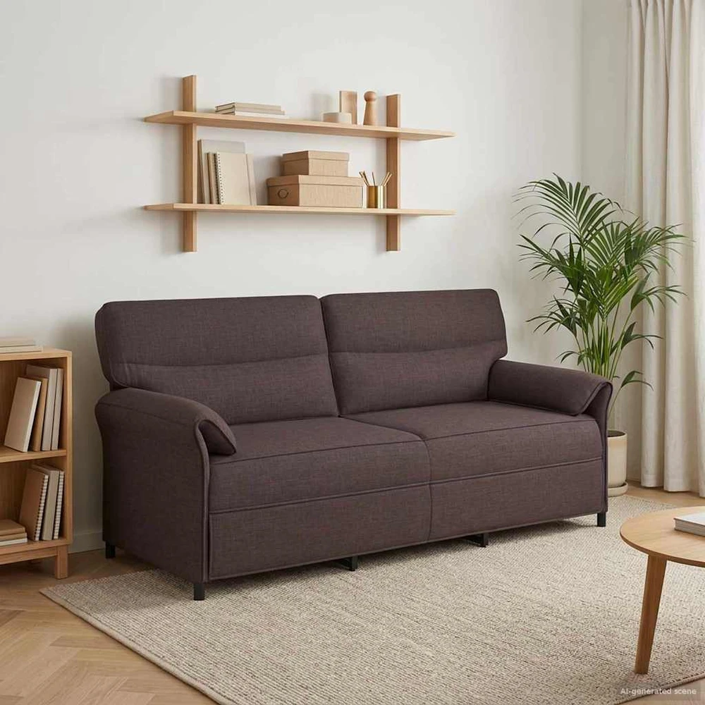 3-Vietis Sofa 3 vietos Tamsiai rudas 198 x 83 x 95 cm Audinys