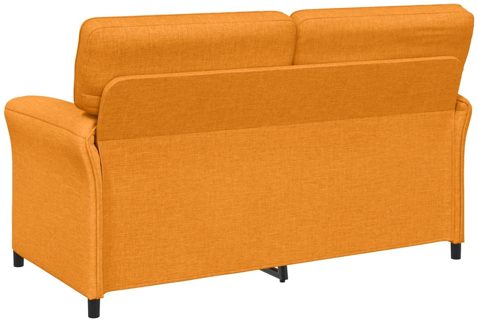 Dvitaškė sofa 2 vietos Tamsiai geltona 158 x 83 x 95 cm Audinys