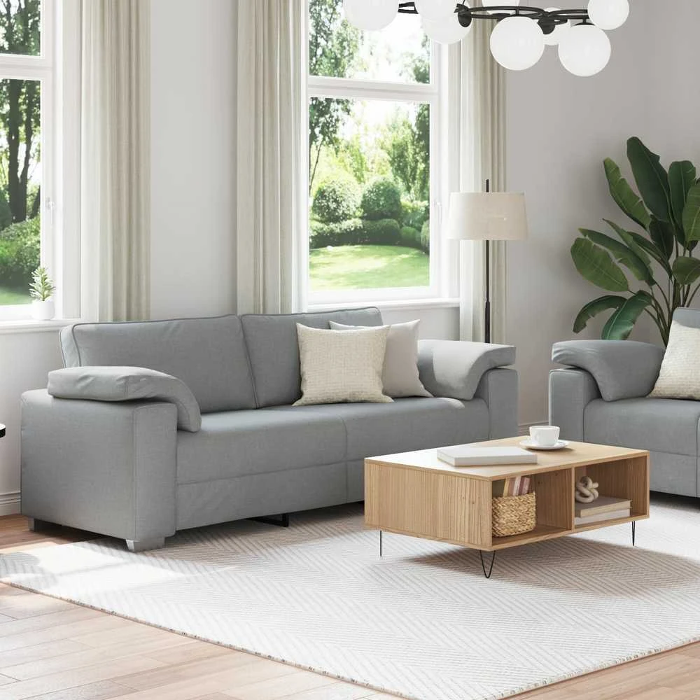 Sofa 2 vnt. Šviesiai pilka audinys