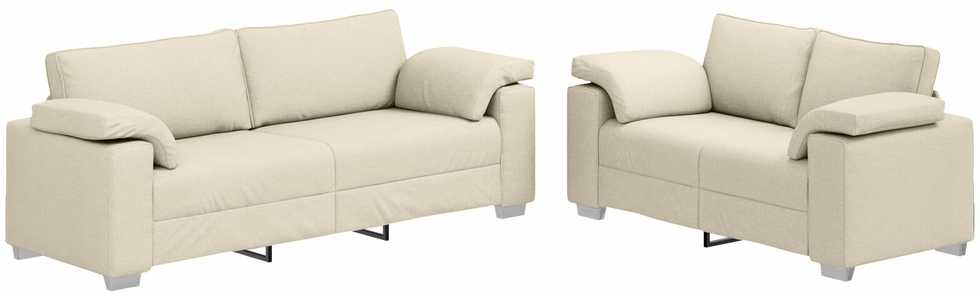 Sofa 2 vnt. Smėlio Lino mišinio audinys
