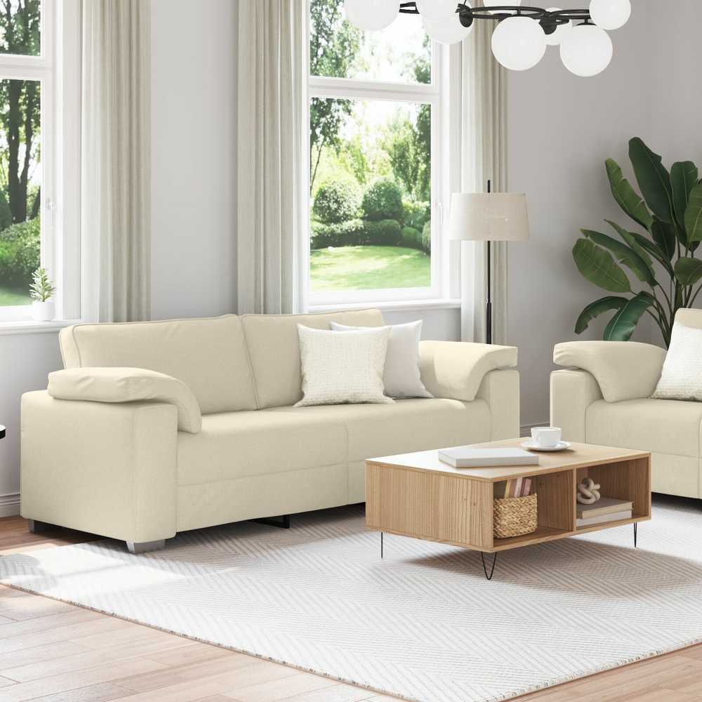 Sofa 2 vnt. Smėlio Lino mišinio audinys