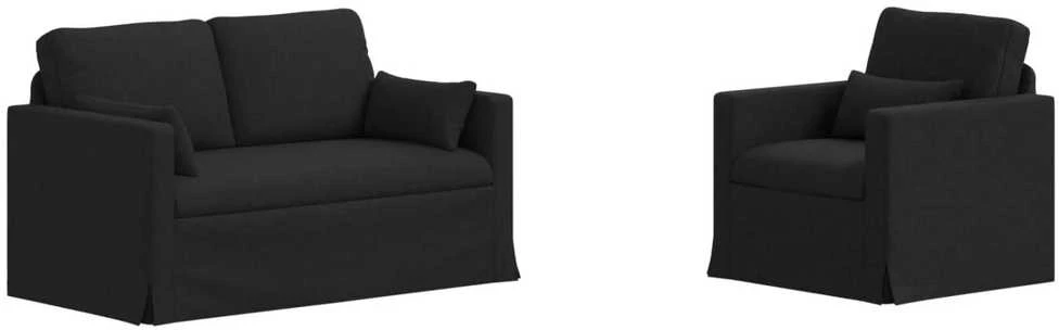 Sofa 2 pcs Juoda Metalas