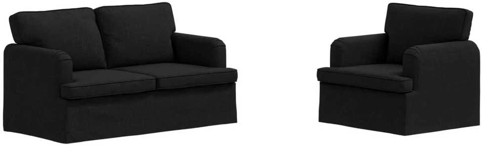 Sofa 2 pcs Juoda Metalas