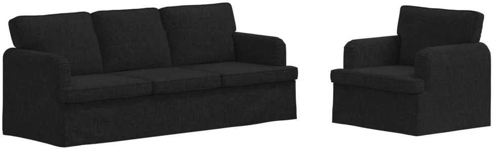 Sofa 2 pcs Juoda Metalas