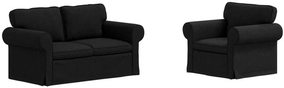 Sofa 2 pcs Juoda Metalas