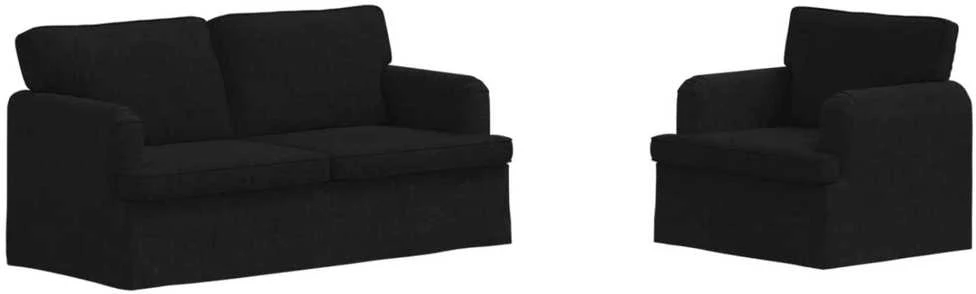 Sofa 2 pcs Juoda Metalas