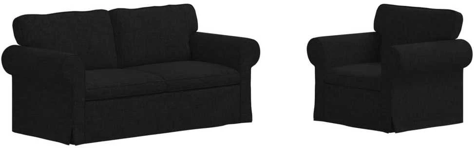 Sofa 2 pcs Juoda Metalas