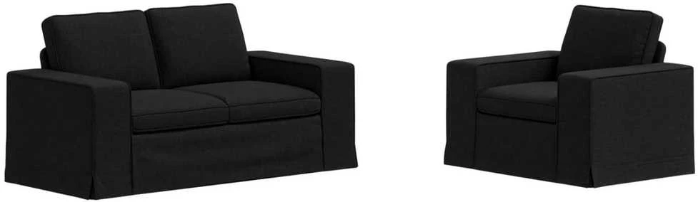 Sofa 2 pcs Juoda Metalas