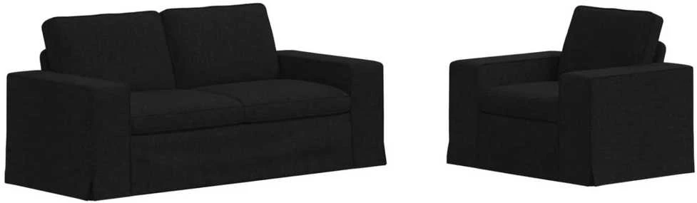 Sofa 2 pcs Juoda Metalas