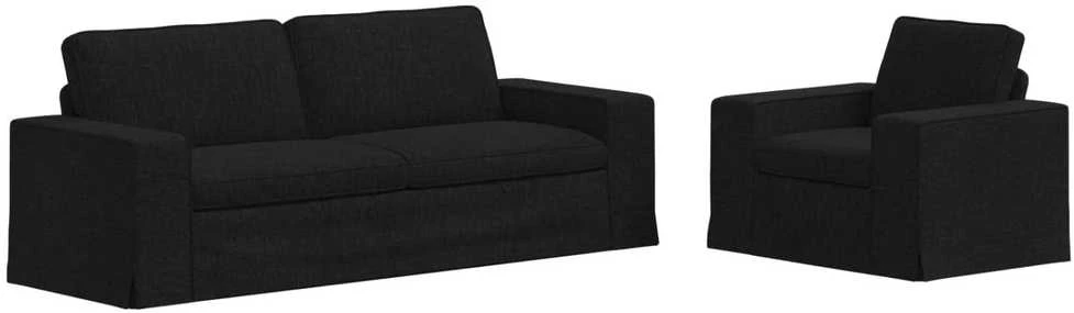 Sofa 2 pcs Juoda Metalas