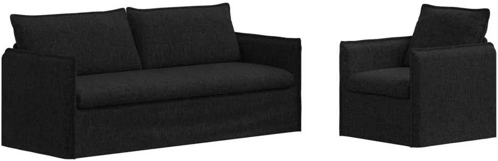 Sofa Sofos komplektas 2 vnt. Juoda Audinys